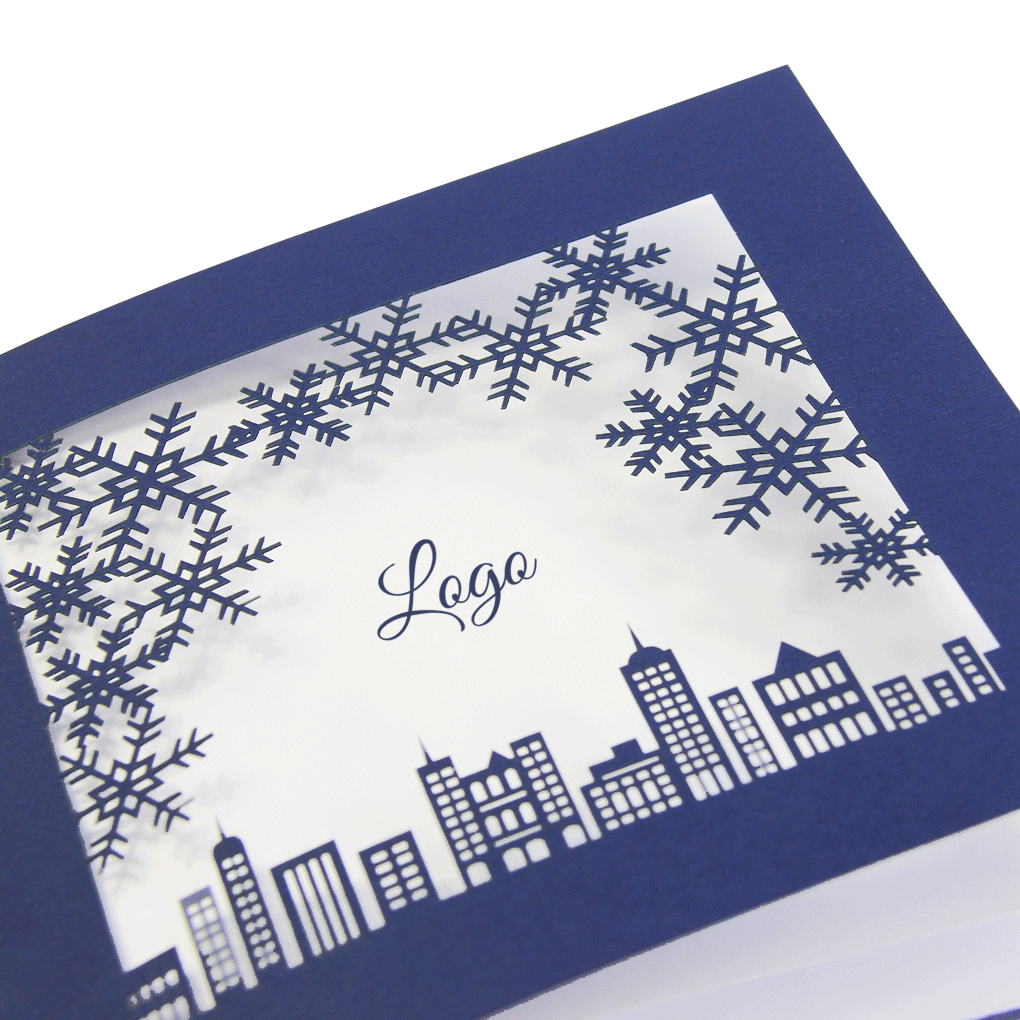 Laser Cut Navy Blue Christmas Card