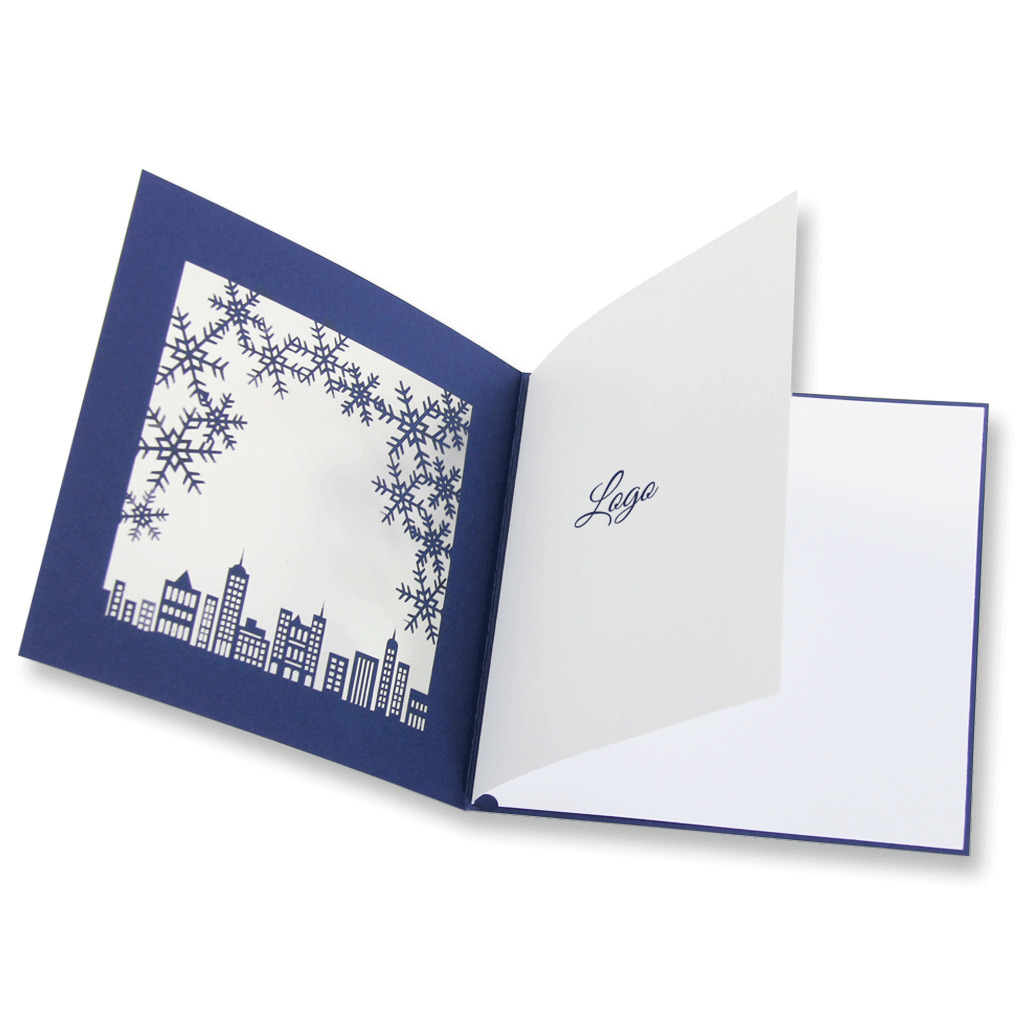 Laser Cut Navy Blue Christmas Card