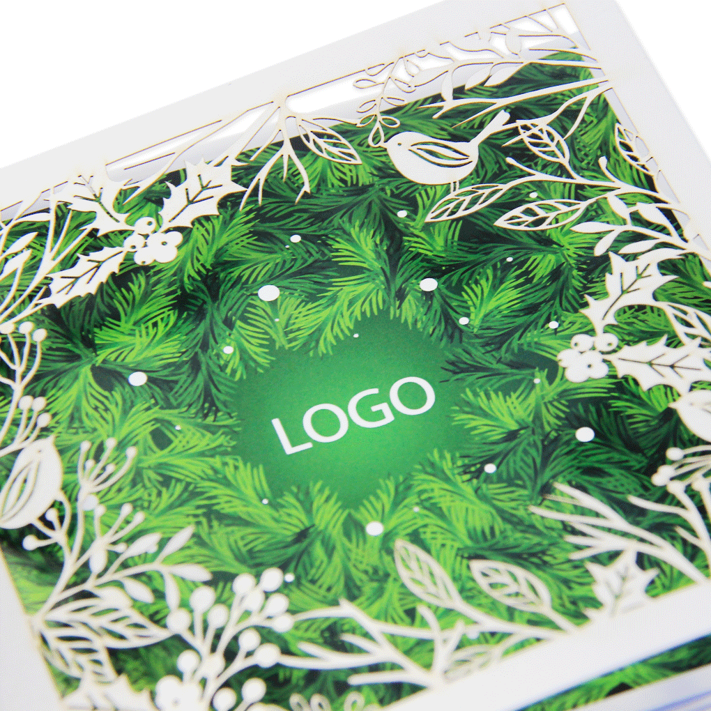 Laser Cut White Christmas Card
