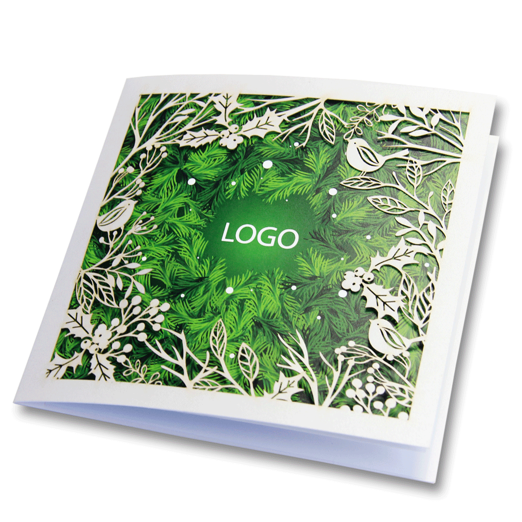 Laser Cut White Christmas Card