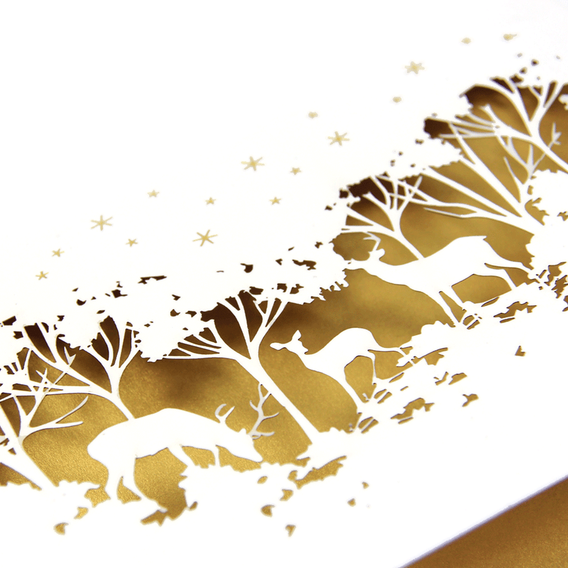 Laser Cut Christmas Card With Gold Insert – Bespoke Corporate Greetings