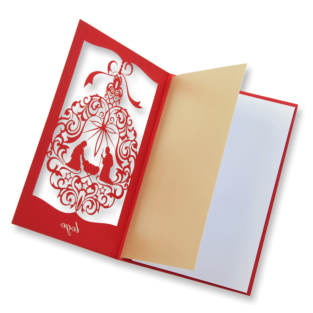 Red Laser Cut Religious Card