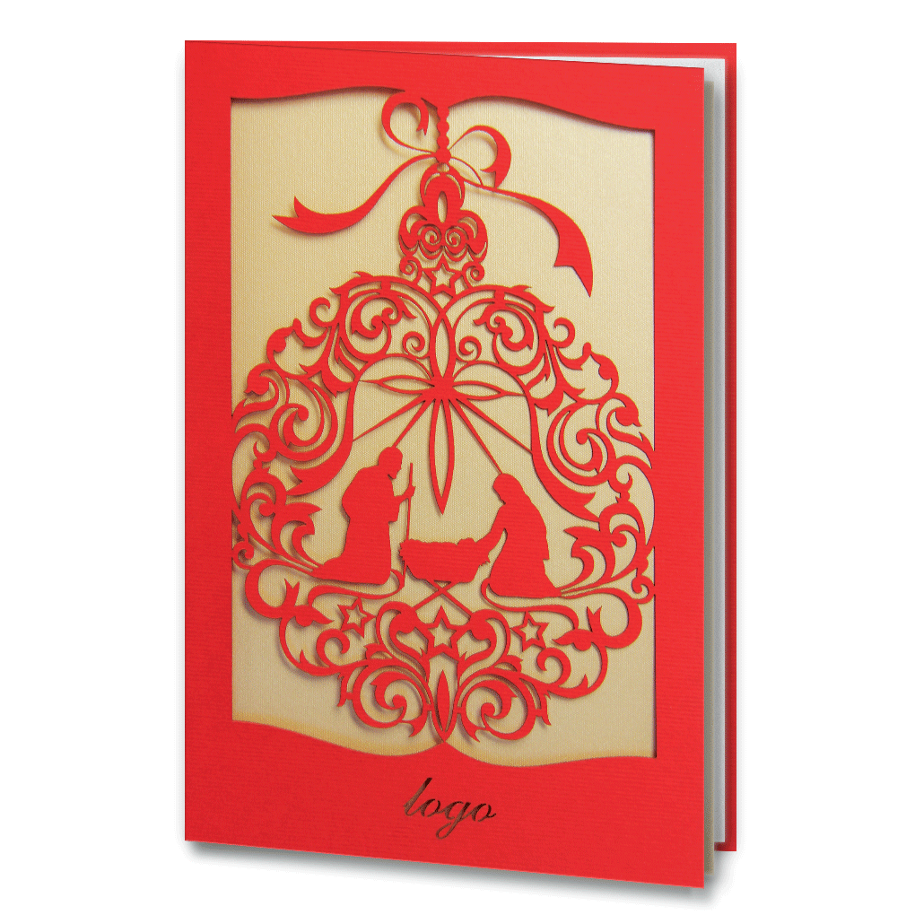 Red Laser Cut Religious Card