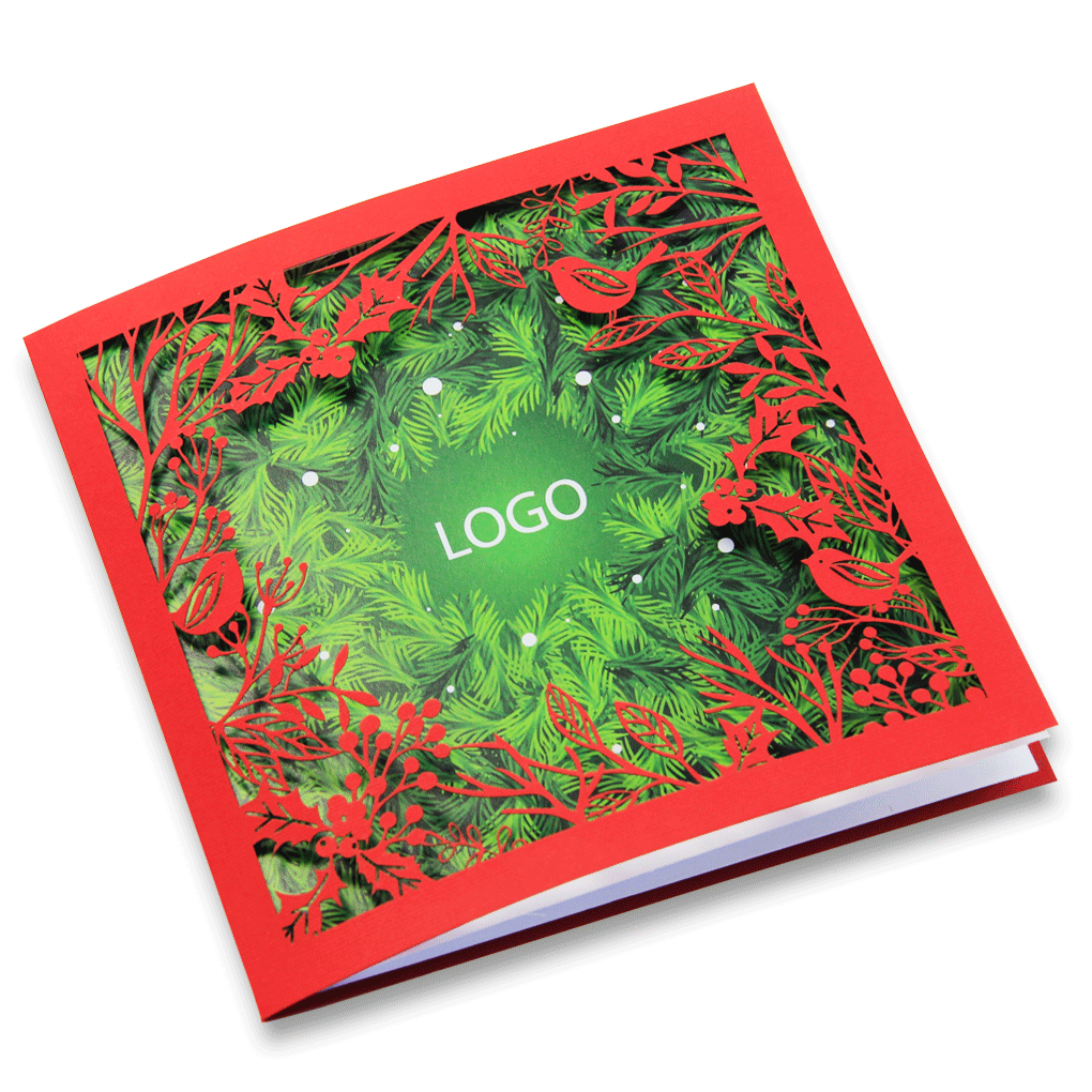 Laser Cut Red Christmas Card