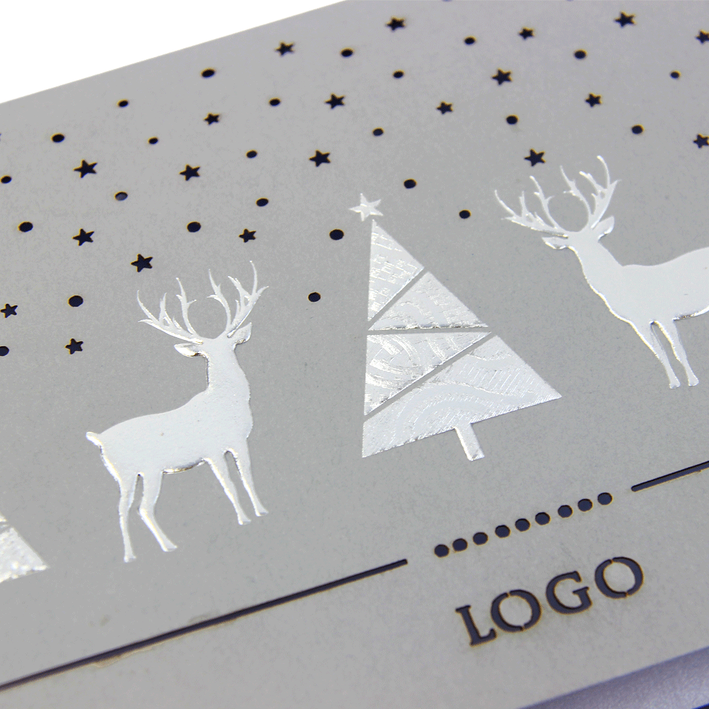 Grey Laser Cut Card With Silver Foil