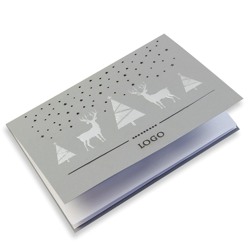 Grey Laser Cut Card With Silver Foil