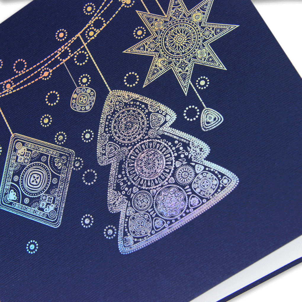 Holographic Foil Navy Blue Christmas Decorations