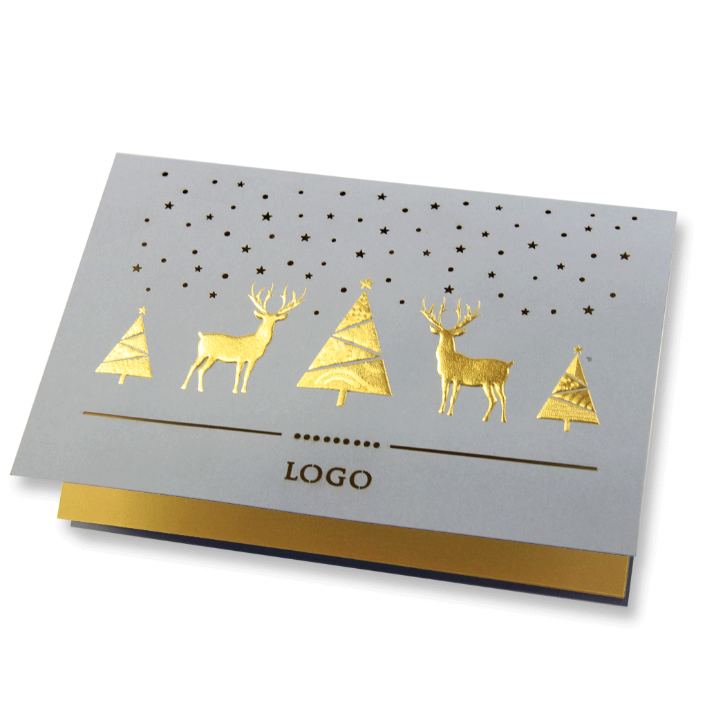 Grey Laser Cut Card With Gold Foil
