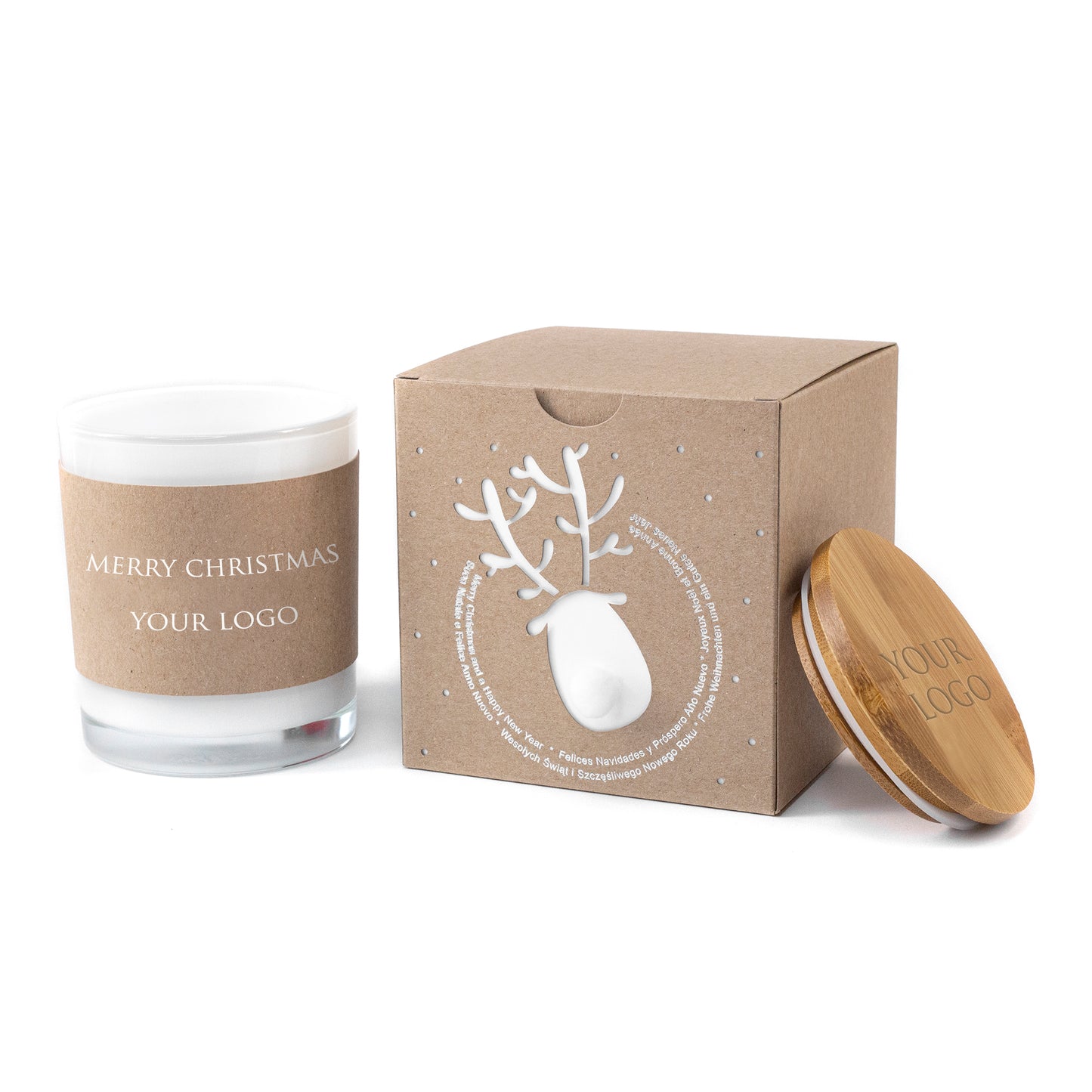 Corporate Christmas Gifts Ideas: Luxury Boxed Candles with Your Logo & Wishes