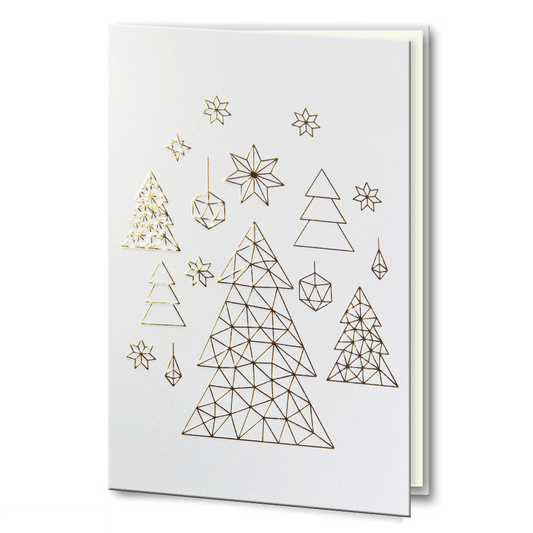 Gold Embossed Geometric Christmas Tree