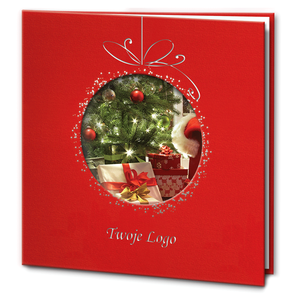 Red Bauble with Father Christmas Scene