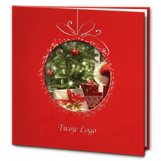 Red Bauble with Father Christmas Scene