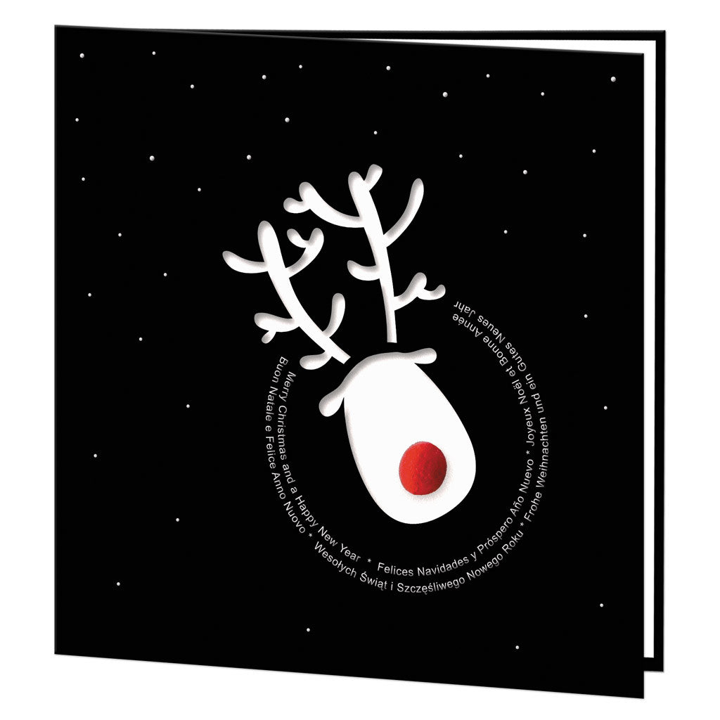 3D Red Nose Reindeer Black