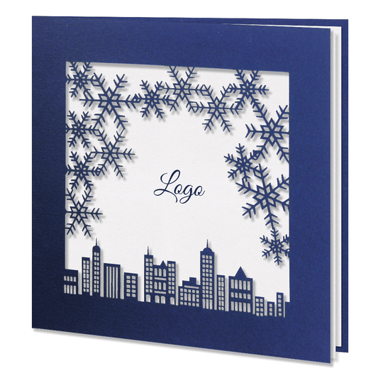 Laser Cut Navy Blue Christmas Card