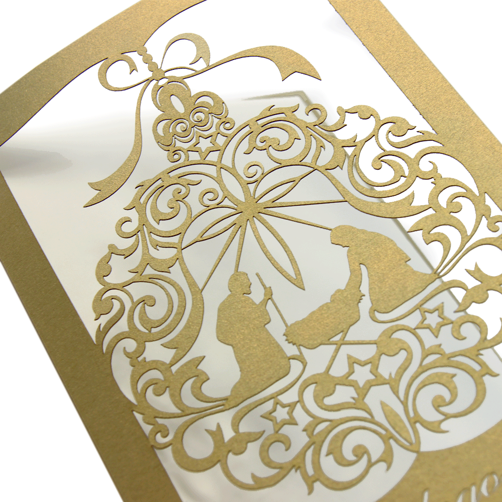 Gold Laser Cut Religious Card