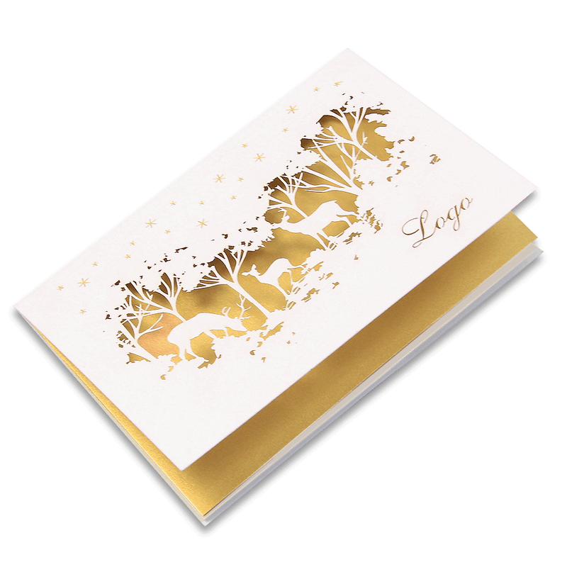 Laser Cut Christmas Card With Gold Insert