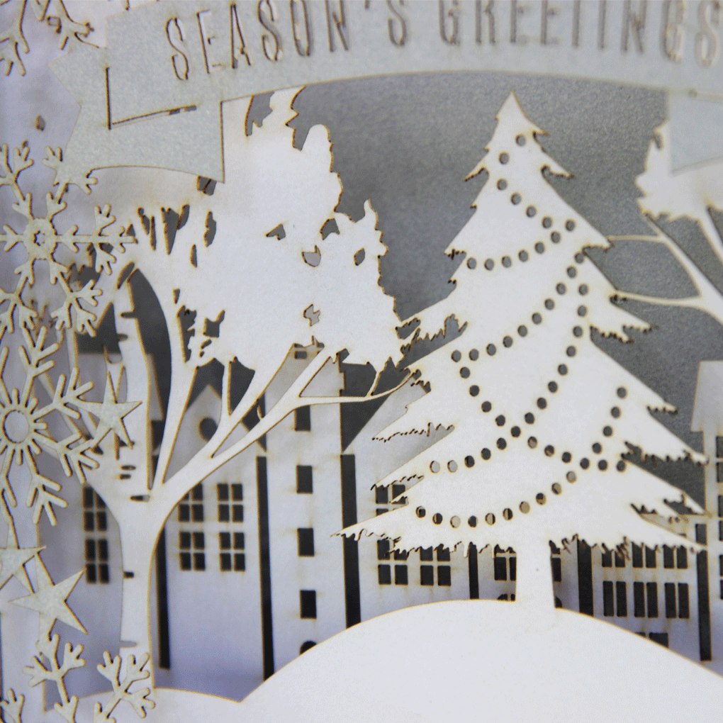 3D Laser Cut Christmas Card - Pop Up