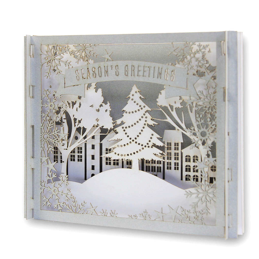 3D Laser Cut Christmas Card - Pop Up