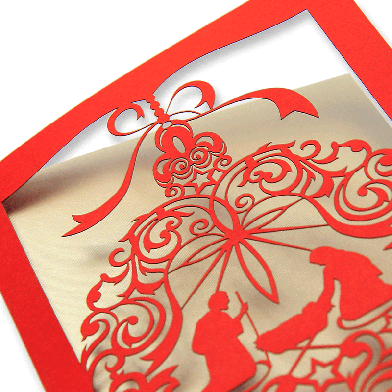 Red Laser Cut Religious Card