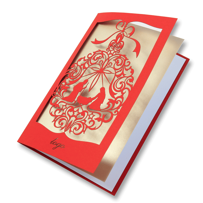 Red Laser Cut Religious Card