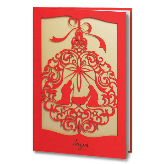 Red Laser Cut Religious Card