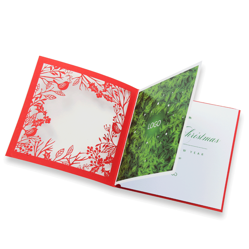 Laser Cut Red Christmas Card