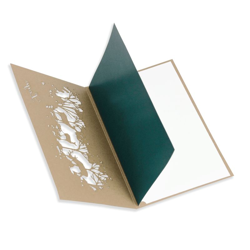 Laser Cut Christmas Card With Green Insert