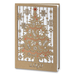 Laser Cut Eco Christmas Tree With Red Foil
