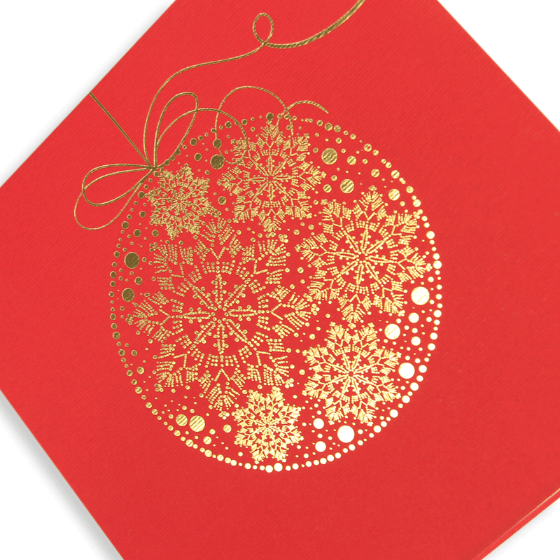 Red Gold Foil Bauble