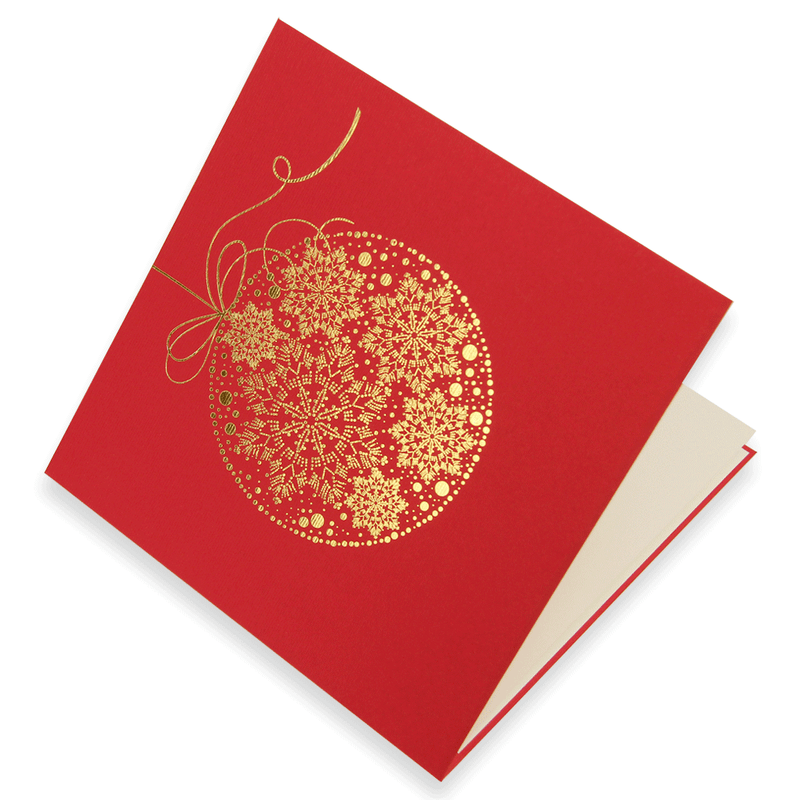 Red Gold Foil Bauble