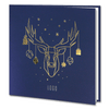 Navy Blue Gold Foil Reindeer