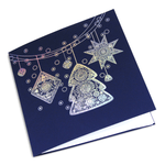 Holographic Foil Navy Blue Christmas Decorations