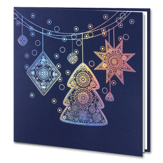 Holographic Foil Navy Blue Christmas Decorations