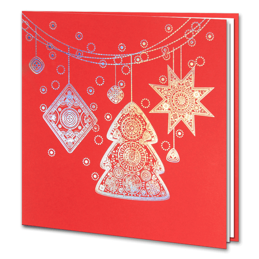 Holographic Foil Red Christmas Decorations