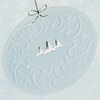 Blue Embossed Christmas Bauble With Silver Foil