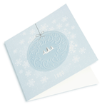 Blue Embossed Christmas Bauble With Silver Foil