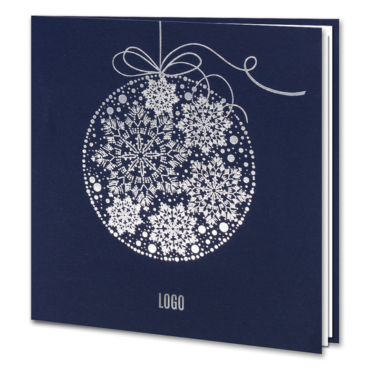 Navy Blue Silver Foil Bauble