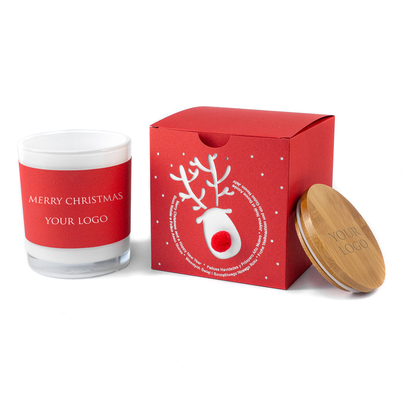 Corporate Christmas Gifts Ideas: Luxury Boxed Candles with Your Logo & Wishes