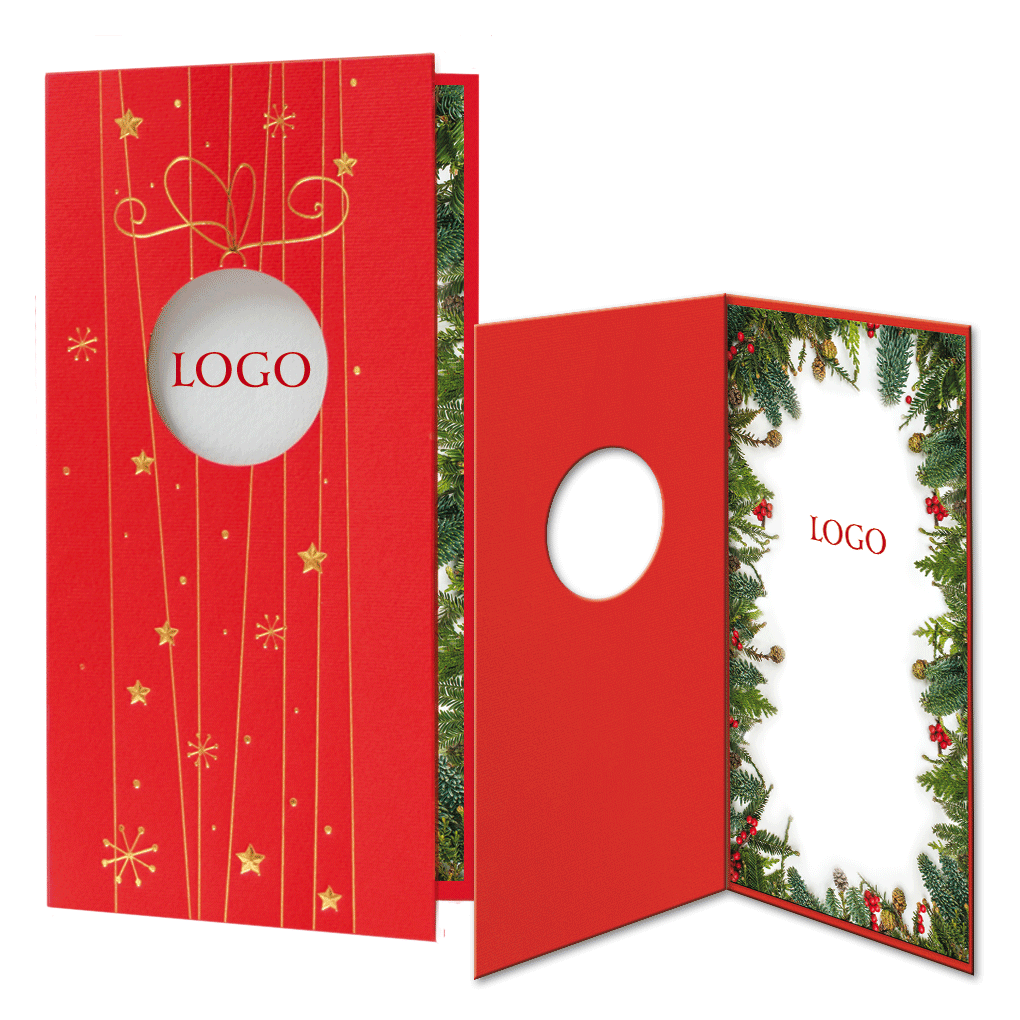 Laser Cut Red Bauble and Christmas Wreath